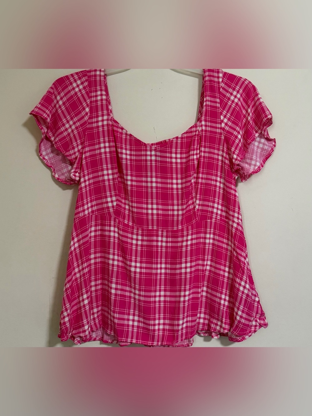 Torrid Peplum Challis Sweetheart Flutter Sleeve Top Size 00 M/L